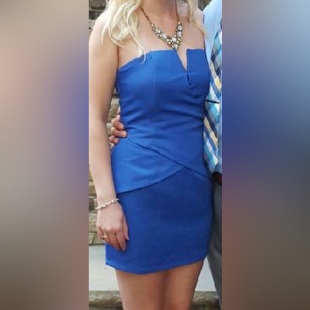 Tobi Royal Blue Strapless Dress Medium